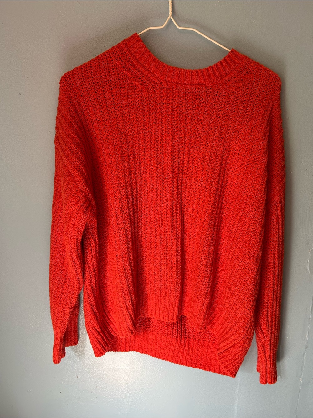 Z SUPPLY Orange Chunky Knit Crewneck Sweater Size Small